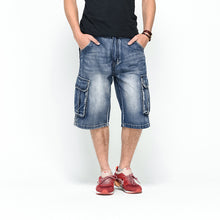 Load image into Gallery viewer, Moto & Biker Style Denim Short Jeans Men 2020 Summer HIP HOP Harlan Straight Loose man Jeans Plus size 30-42 44 44