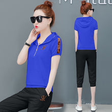 Load image into Gallery viewer, YICIYA Blue Tracksuits for Women Outfits 2 Piece Set Sportswear Co-ord Set Plus Size Xxxl Solid Top and Pants Suits 2020 Summer