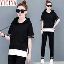 Load image into Gallery viewer, YICIYA Blue Tracksuits for Women Outfits 2 Piece Set Sportswear Co-ord Set Plus Size Xxxl Solid Top and Pants Suits 2020 Summer