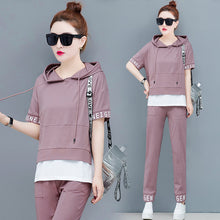 Load image into Gallery viewer, YICIYA Blue Tracksuits for Women Outfits 2 Piece Set Sportswear Co-ord Set Plus Size Xxxl Solid Top and Pants Suits 2020 Summer