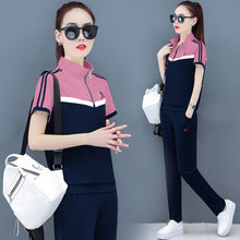 Load image into Gallery viewer, YICIYA Blue Tracksuits for Women Outfits 2 Piece Set Sportswear Co-ord Set Plus Size Xxxl Solid Top and Pants Suits 2020 Summer