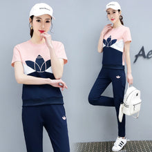 Load image into Gallery viewer, YICIYA Blue Tracksuits for Women Outfits 2 Piece Set Sportswear Co-ord Set Plus Size Xxxl Solid Top and Pants Suits 2020 Summer