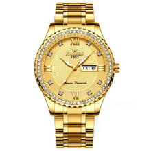 Load image into Gallery viewer, Luxury men's quartz watch brand steel calendar 30 meters Rolexable waterproof men's quartz watch gold clock relogio masculino