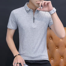 Load image into Gallery viewer, BROWON Summer Fashion 2020 Mens Tshirts Summer Cotton T Shirt Men Short Sleeve Turn-down Collar Korean Style Men T Shirt