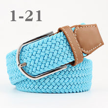 Load image into Gallery viewer, ZLD Hot Colors Men Women Casual Knitted pin buckle Belt Woven Canvas Elastic Stretch Belts Plain Webbing 2020 fashion 105-110cm