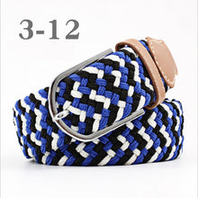 Load image into Gallery viewer, ZLD Hot Colors Men Women Casual Knitted pin buckle Belt Woven Canvas Elastic Stretch Belts Plain Webbing 2020 fashion 105-110cm