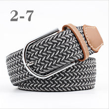 Load image into Gallery viewer, ZLD Hot Colors Men Women Casual Knitted pin buckle Belt Woven Canvas Elastic Stretch Belts Plain Webbing 2020 fashion 105-110cm