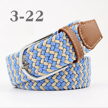 Load image into Gallery viewer, ZLD Hot Colors Men Women Casual Knitted pin buckle Belt Woven Canvas Elastic Stretch Belts Plain Webbing 2020 fashion 105-110cm