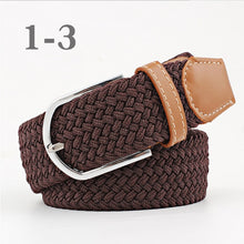 Load image into Gallery viewer, ZLD Hot Colors Men Women Casual Knitted pin buckle Belt Woven Canvas Elastic Stretch Belts Plain Webbing 2020 fashion 105-110cm