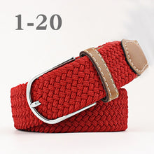 Load image into Gallery viewer, ZLD Hot Colors Men Women Casual Knitted pin buckle Belt Woven Canvas Elastic Stretch Belts Plain Webbing 2020 fashion 105-110cm
