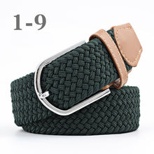 Load image into Gallery viewer, ZLD Hot Colors Men Women Casual Knitted pin buckle Belt Woven Canvas Elastic Stretch Belts Plain Webbing 2020 fashion 105-110cm