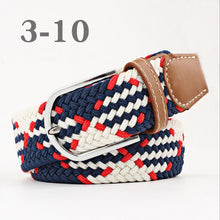 Load image into Gallery viewer, ZLD Hot Colors Men Women Casual Knitted pin buckle Belt Woven Canvas Elastic Stretch Belts Plain Webbing 2020 fashion 105-110cm