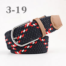 Load image into Gallery viewer, ZLD Hot Colors Men Women Casual Knitted pin buckle Belt Woven Canvas Elastic Stretch Belts Plain Webbing 2020 fashion 105-110cm