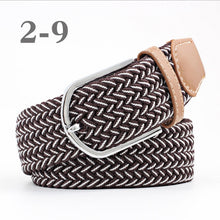 Load image into Gallery viewer, ZLD Hot Colors Men Women Casual Knitted pin buckle Belt Woven Canvas Elastic Stretch Belts Plain Webbing 2020 fashion 105-110cm