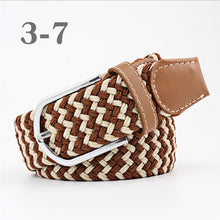 Load image into Gallery viewer, ZLD Hot Colors Men Women Casual Knitted pin buckle Belt Woven Canvas Elastic Stretch Belts Plain Webbing 2020 fashion 105-110cm