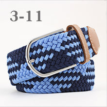 Load image into Gallery viewer, ZLD Hot Colors Men Women Casual Knitted pin buckle Belt Woven Canvas Elastic Stretch Belts Plain Webbing 2020 fashion 105-110cm