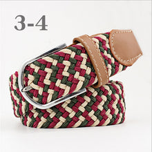 Load image into Gallery viewer, ZLD Hot Colors Men Women Casual Knitted pin buckle Belt Woven Canvas Elastic Stretch Belts Plain Webbing 2020 fashion 105-110cm