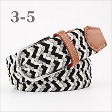 Load image into Gallery viewer, ZLD Hot Colors Men Women Casual Knitted pin buckle Belt Woven Canvas Elastic Stretch Belts Plain Webbing 2020 fashion 105-110cm