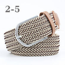 Load image into Gallery viewer, ZLD Hot Colors Men Women Casual Knitted pin buckle Belt Woven Canvas Elastic Stretch Belts Plain Webbing 2020 fashion 105-110cm