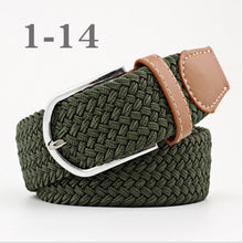 Load image into Gallery viewer, ZLD Hot Colors Men Women Casual Knitted pin buckle Belt Woven Canvas Elastic Stretch Belts Plain Webbing 2020 fashion 105-110cm