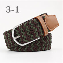 Load image into Gallery viewer, ZLD Hot Colors Men Women Casual Knitted pin buckle Belt Woven Canvas Elastic Stretch Belts Plain Webbing 2020 fashion 105-110cm