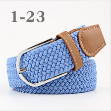 Load image into Gallery viewer, ZLD Hot Colors Men Women Casual Knitted pin buckle Belt Woven Canvas Elastic Stretch Belts Plain Webbing 2020 fashion 105-110cm