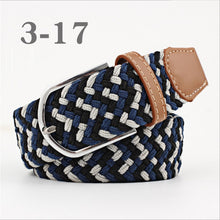 Load image into Gallery viewer, ZLD Hot Colors Men Women Casual Knitted pin buckle Belt Woven Canvas Elastic Stretch Belts Plain Webbing 2020 fashion 105-110cm