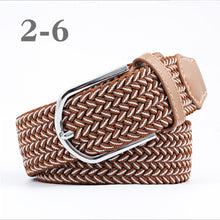 Load image into Gallery viewer, ZLD Hot Colors Men Women Casual Knitted pin buckle Belt Woven Canvas Elastic Stretch Belts Plain Webbing 2020 fashion 105-110cm
