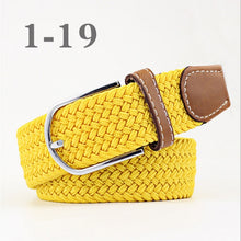 Load image into Gallery viewer, ZLD Hot Colors Men Women Casual Knitted pin buckle Belt Woven Canvas Elastic Stretch Belts Plain Webbing 2020 fashion 105-110cm