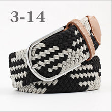 Load image into Gallery viewer, ZLD Hot Colors Men Women Casual Knitted pin buckle Belt Woven Canvas Elastic Stretch Belts Plain Webbing 2020 fashion 105-110cm