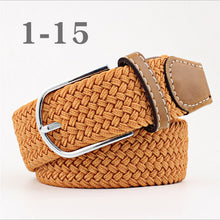 Load image into Gallery viewer, ZLD Hot Colors Men Women Casual Knitted pin buckle Belt Woven Canvas Elastic Stretch Belts Plain Webbing 2020 fashion 105-110cm