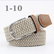 Load image into Gallery viewer, ZLD Hot Colors Men Women Casual Knitted pin buckle Belt Woven Canvas Elastic Stretch Belts Plain Webbing 2020 fashion 105-110cm