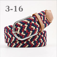 Load image into Gallery viewer, ZLD Hot Colors Men Women Casual Knitted pin buckle Belt Woven Canvas Elastic Stretch Belts Plain Webbing 2020 fashion 105-110cm