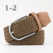 Load image into Gallery viewer, ZLD Hot Colors Men Women Casual Knitted pin buckle Belt Woven Canvas Elastic Stretch Belts Plain Webbing 2020 fashion 105-110cm
