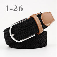 Load image into Gallery viewer, ZLD Hot Colors Men Women Casual Knitted pin buckle Belt Woven Canvas Elastic Stretch Belts Plain Webbing 2020 fashion 105-110cm