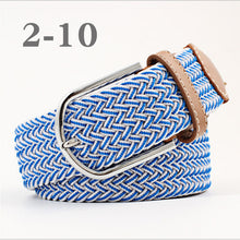 Load image into Gallery viewer, ZLD Hot Colors Men Women Casual Knitted pin buckle Belt Woven Canvas Elastic Stretch Belts Plain Webbing 2020 fashion 105-110cm