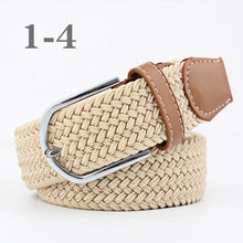Load image into Gallery viewer, ZLD Hot Colors Men Women Casual Knitted pin buckle Belt Woven Canvas Elastic Stretch Belts Plain Webbing 2020 fashion 105-110cm