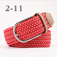 Load image into Gallery viewer, ZLD Hot Colors Men Women Casual Knitted pin buckle Belt Woven Canvas Elastic Stretch Belts Plain Webbing 2020 fashion 105-110cm