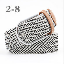 Load image into Gallery viewer, ZLD Hot Colors Men Women Casual Knitted pin buckle Belt Woven Canvas Elastic Stretch Belts Plain Webbing 2020 fashion 105-110cm