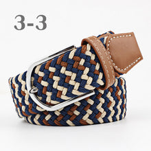 Load image into Gallery viewer, ZLD Hot Colors Men Women Casual Knitted pin buckle Belt Woven Canvas Elastic Stretch Belts Plain Webbing 2020 fashion 105-110cm