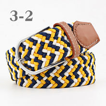 Load image into Gallery viewer, ZLD Hot Colors Men Women Casual Knitted pin buckle Belt Woven Canvas Elastic Stretch Belts Plain Webbing 2020 fashion 105-110cm