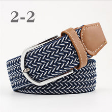 Load image into Gallery viewer, ZLD Hot Colors Men Women Casual Knitted pin buckle Belt Woven Canvas Elastic Stretch Belts Plain Webbing 2020 fashion 105-110cm