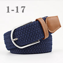 Load image into Gallery viewer, ZLD Hot Colors Men Women Casual Knitted pin buckle Belt Woven Canvas Elastic Stretch Belts Plain Webbing 2020 fashion 105-110cm