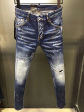 Load image into Gallery viewer, 2019 New Fashion Ripped Italian style Jeans Men Patchwork Hollow Out Printed Beggar Cropped Pants Man Cowboys Demin Pants Male