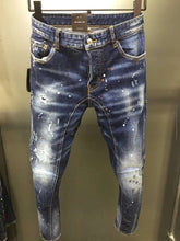Load image into Gallery viewer, 2019 New Fashion Ripped Italian style Jeans Men Patchwork Hollow Out Printed Beggar Cropped Pants Man Cowboys Demin Pants Male