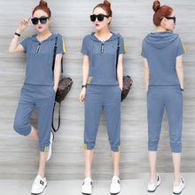Load image into Gallery viewer, YICIYA Blue Tracksuits for Women Outfits 2 Piece Set Sportswear Co-ord Set Plus Size Xxxl Solid Top and Pants Suits 2020 Summer