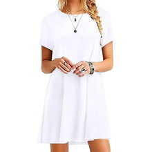 Load image into Gallery viewer, Women Boho solid blue Dress Chiffon Summer Party Evening Beach Mini Dress Sexy Women Clothes Short Sleeve Sundress
