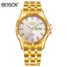 Load image into Gallery viewer, BOSCK Famous Brand Rolexable Luxury Diamond Watch Men Steel Quartz Watches Golden Waterproof Male Wristwatch Relogio Masculino
