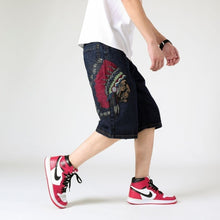 Load image into Gallery viewer, Moto &amp; Biker Style Denim Short Jeans Men 2020 Summer HIP HOP Harlan Straight Loose man Jeans Plus size 30-42 44 44
