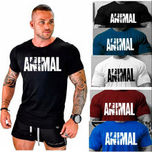 Load image into Gallery viewer, 2018 hot ANIMAL T Shirt men cotton round collar muscle exercise fitness strong and handsome mens T-shirt trends cotton brand top

